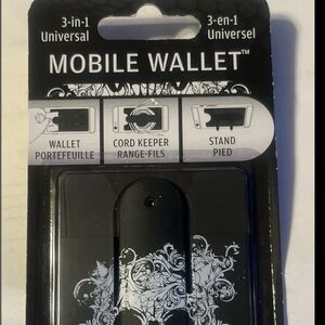 Universal Black Mobile Wallet with Stand